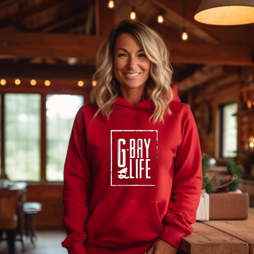 GBay Life Hoodie Red with white